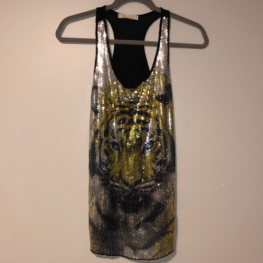 Forever 21 Sequence Lion Tank Top Size Small